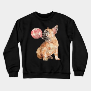 French bulldog watercolor bubble gum Crewneck Sweatshirt